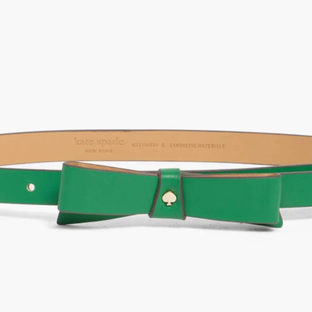 NWT Kate spade new york 19mm bow spade belt Medium Green